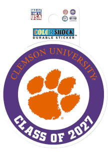 Clemson Tigers Class of 2027 Durable Stickers - Orange