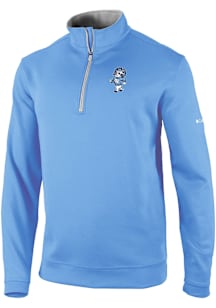 Columbia North Carolina Tar Heels Mens Light Blue Wickham Hills Long Sleeve Qtr Zip Pullover
