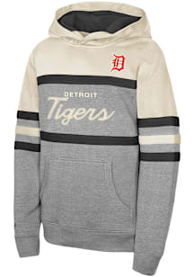 Mitchell and Ness Detroit Tigers Youth Grey Head Coach Long Sleeve Hoodie