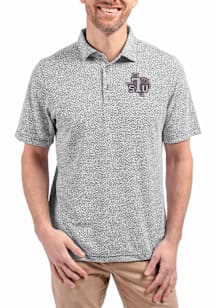 Cutter and Buck Texas Southern Tigers Mens Black Virtue Eco Pique Botanical Short Sleeve Polo