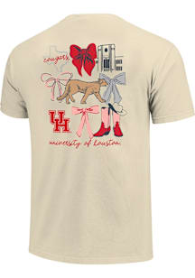 Houston Cougars Womens Ivory Coquette Campus Short Sleeve T-Shirt