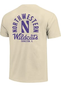 Northwestern Wildcats Ivory Mascot Overlay Short Sleeve T Shirt