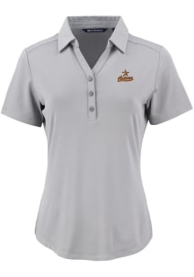 Cutter and Buck Houston Astros Womens Grey Cooperstown  Forge Eco Polo Short Sleeve Polo Shirt