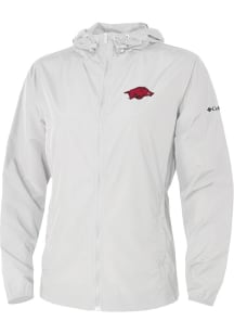 Columbia Arkansas Razorbacks Womens White Heat Seal Prodigy Light Weight Jacket