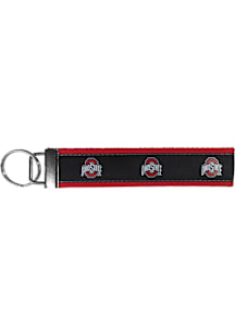 Red Ohio State Buckeyes Woven Wristlet Keychain