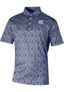 Columbia North Carolina Tar Heels Mens Navy Blue Heat Seal Westside Country Short Sleeve Polo
