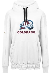 Levelwear Colorado Avalanche Womens White Waterfall Home Turf Hooded Sweatshirt