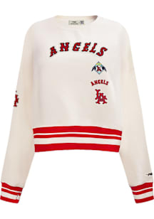 Pro Standard Los Angeles Angels Womens White Retro Classic Crew Sweatshirt