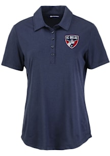 Cutter and Buck FC Dallas Womens Navy Blue Coastline Eco Short Sleeve Polo Shirt