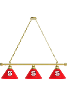 NC State Wolfpack 3 Shade Gold Billiard Lamp