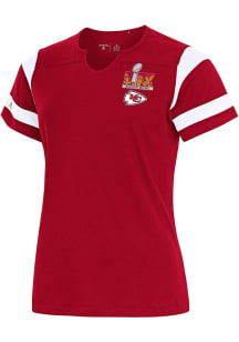 Antigua Kansas City Chiefs Womens Red 2024 Super Bowl Bound Encounter Short Sleeve T-Shirt