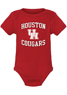 Summit Sportswear Houston Cougars Baby Red No 1 Mascot Short Sleeve One Piece