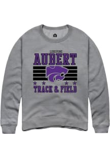 Ludivine Aubert Rally Mens Grey K-State Wildcats NIL Striped Player Crew