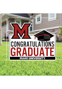 Miami RedHawks Congratulations Graduate Yard Sign - White