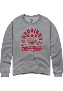 Summit Sportswear Indiana Hoosiers Mens Graphite Vintage 2025 National Champions Long Sleeve Crew..
