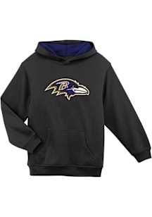 Baltimore Ravens Boys Black Prime Long Sleeve Hooded Sweatshirt