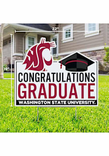 Washington State Cougars Congratulations Graduate Yard Sign - White