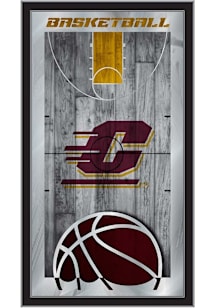 Central Michigan Chippewas Basketball Hanging Back Bar Mirror