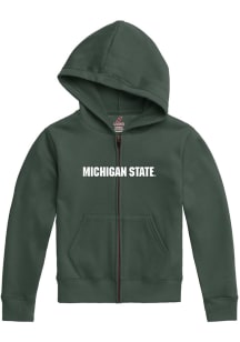 Youth Green Michigan State Spartans Essential Wordmark Long Sleeve Full Zip Jacket