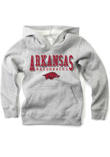 Arkansas Razorbacks Boys Grey Name Drop Long Sleeve Hooded Sweatshirt