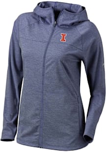 Columbia Illinois Fighting Illini Womens Navy Blue Heat Seal Omni Wick Half Shot Long Sleeve Full..
