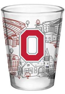 White Ohio State Buckeyes 2oz Campus Line Art Shot Glass