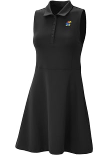 Columbia Kansas Jayhawks Womens Black Heat Seal Match Short Sleeve Dress