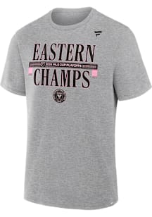 Inter Miami CF Grey 2025 Conference Champs Locker Room Short Sleeve T Shirt