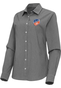 Antigua FC Cincinnati Womens Porter Long Sleeve Black Dress Shirt