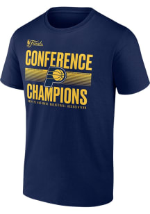 Indiana Pacers Navy Blue 2025 Conference Champions Playoff Ball Handler Short Sleeve T Shirt