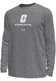 Under Armour UNCC 49ers Grey Stacked Logo Tech Stretch Long Sleeve T-Shirt