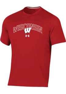 Under Armour Wisconsin Badgers Red Sideline Training Short Sleeve T Shirt