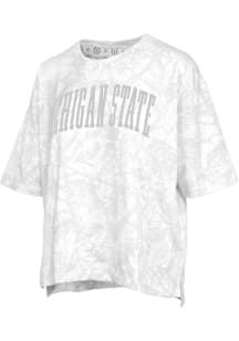 Pressbox Michigan State Spartans Womens White Camo Short Sleeve T-Shirt