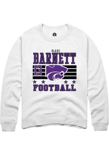 Blake Barnett Rally Mens White K-State Wildcats NIL Striped Player Crew