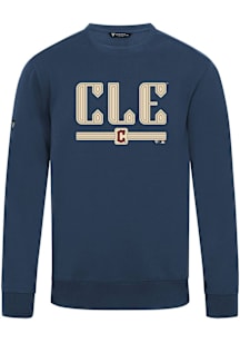 Levelwear Cleveland Guardians Mens Navy Blue Zane City Connect Splash Long Sleeve Crew Sweatshirt