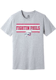 Summit Sportswear Reading Fightin Phils Grey Double Bars Short Sleeve T Shirt