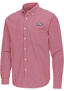 Antigua Arkansas Razorbacks Mens Cardinal Ellis Long Sleeve Dress Shirt