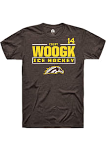 Colby Woogk Western Michigan Broncos Brown NIL Stacked Box Short Sleeve Player T Shirt