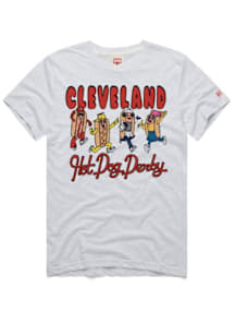 Homage Cleveland Guardians Ash Hot Dog Derby Short Sleeve Fashion T Shirt