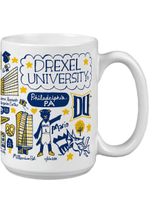 White Drexel Dragons 15oz Julia Gash Ceramic Mug
