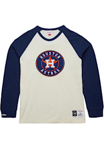 Mitchell and Ness Houston Astros White Legendary Slub Long Sleeve Fashion T Shirt