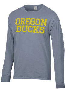 Mens Oregon Ducks Grey ComfortWash Stacked Garment Dyed Tee