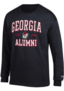 Champion Georgia Bulldogs Black Est Alumni Jersey Long Sleeve T Shirt