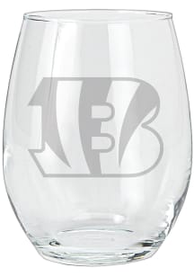 Cincinnati Bengals 15oz Etched Stemless Wine Glass
