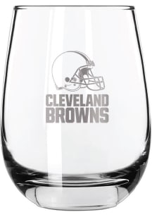 Cleveland Browns 15oz Etched Stemless Wine Glass