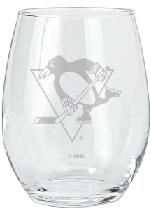 Pittsburgh Penguins 15oz Etched Stemless Wine Glass