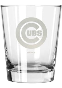 Chicago Cubs 15oz Etched Rock Glass