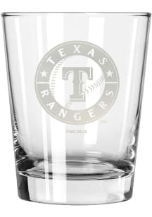Texas Rangers 15oz Etched Rock Glass