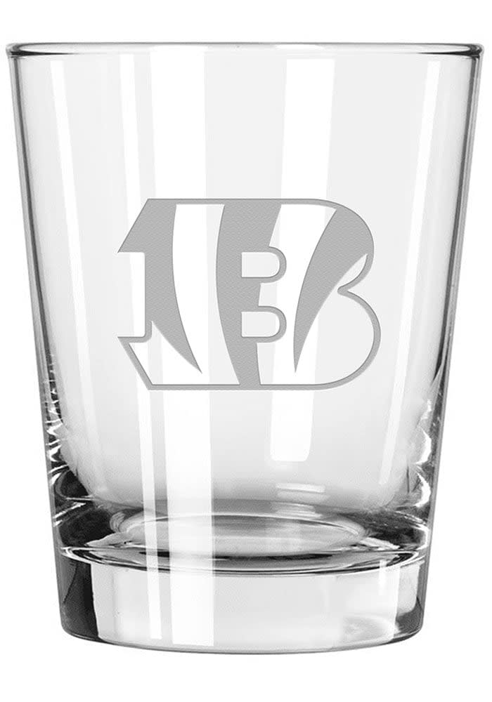 Cincinnati Bengals 15oz Etched Rock Glass