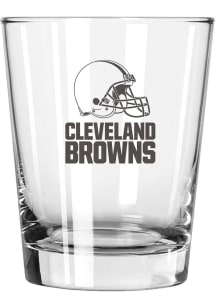 Cleveland Browns 15oz Etched Rock Glass